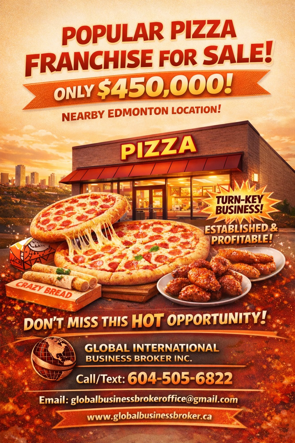 OWN A PROVEN PIZZA FRANCHISE BUSINESS FOR SALE 